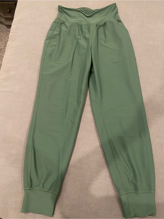 Pants - High-Waist Olive Green Jogger Leggings